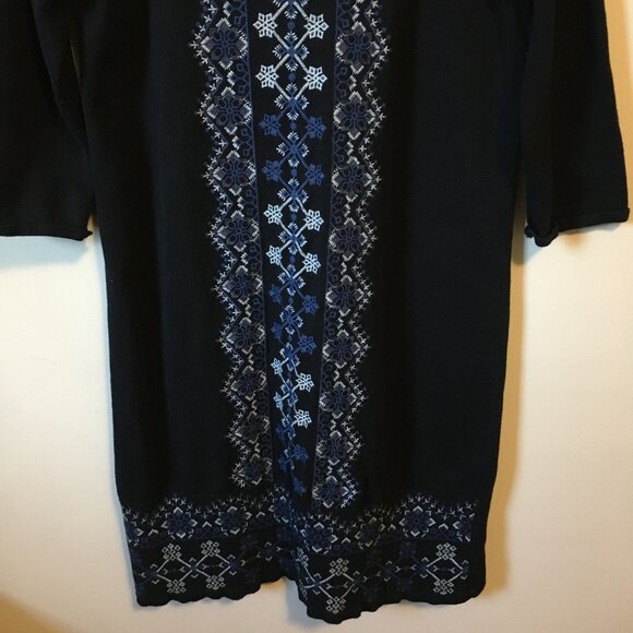 Monsoon Folksy 100% Cotton Embroidered 3/4 Sleeve Knit Dress - Picture 5 of 15